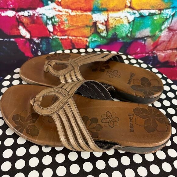 Merrell Lidia Sandal Leather Thong Flip Flop Casual Flat Comfort Size 6 - Picture 7 of 7